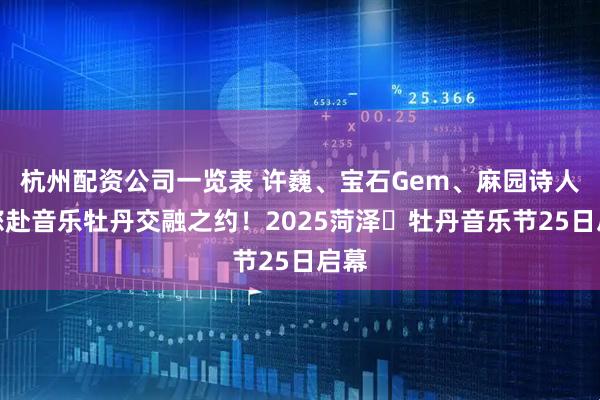 杭州配资公司一览表 许巍、宝石Gem、麻园诗人邀您赴音乐牡丹交融之约！2025菏泽・牡丹音乐节25日启幕