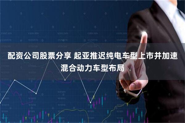 配资公司股票分享 起亚推迟纯电车型上市并加速混合动力车型布局