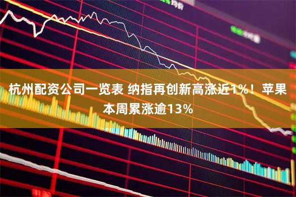 杭州配资公司一览表 纳指再创新高涨近1%！苹果本周累涨逾13%